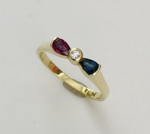 Rubin-Saphir Ring 585G 0,095ct